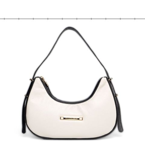 Modelo 527: bolsa de ombro off-white com acabamento preto