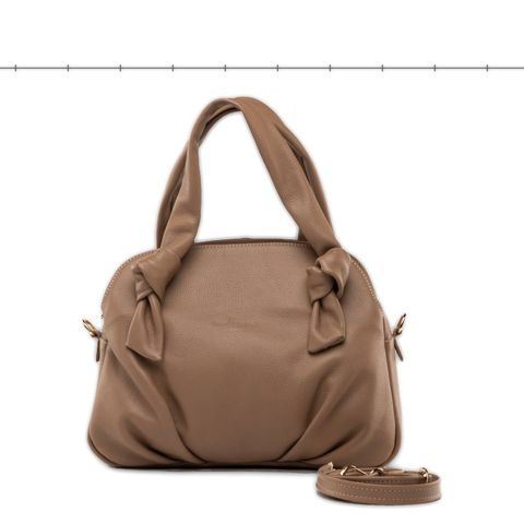 Modelo 563: bolsa de mão com nós nas alças, na cor argila